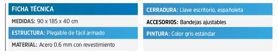 armario metálico de 4 divisiones