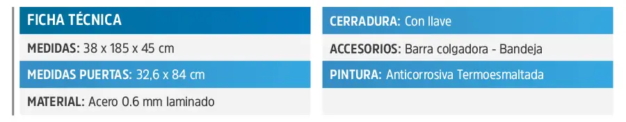 locker metalico de 2 puertas 1x2