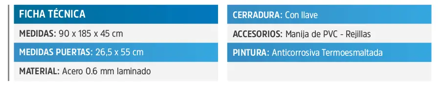 locker metalico de 2 puertas 3x3